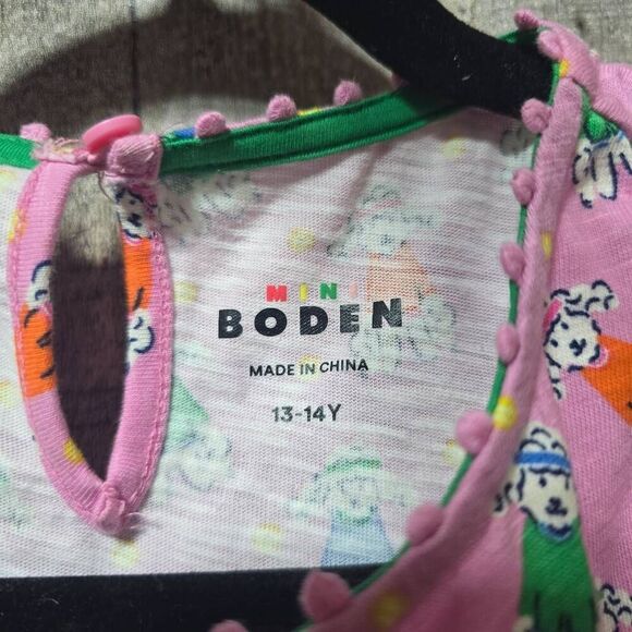 Mini Boden Ali Pom Trim Jersey Dress - Picture 5 of 6